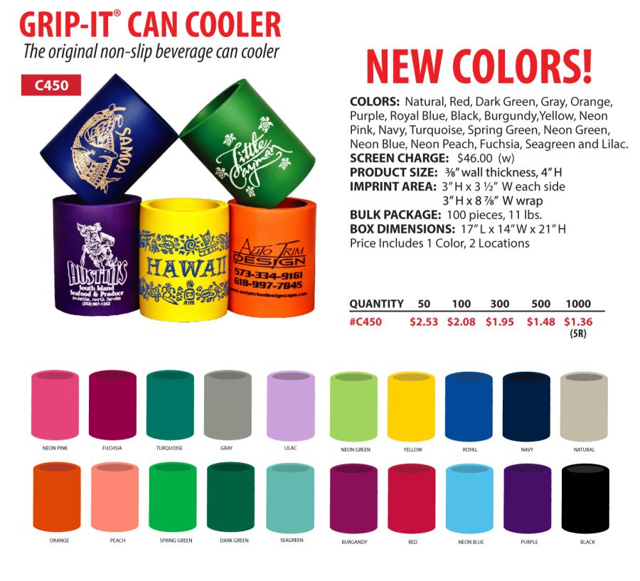 Grip-It Can Cooler Koozies 24 Count